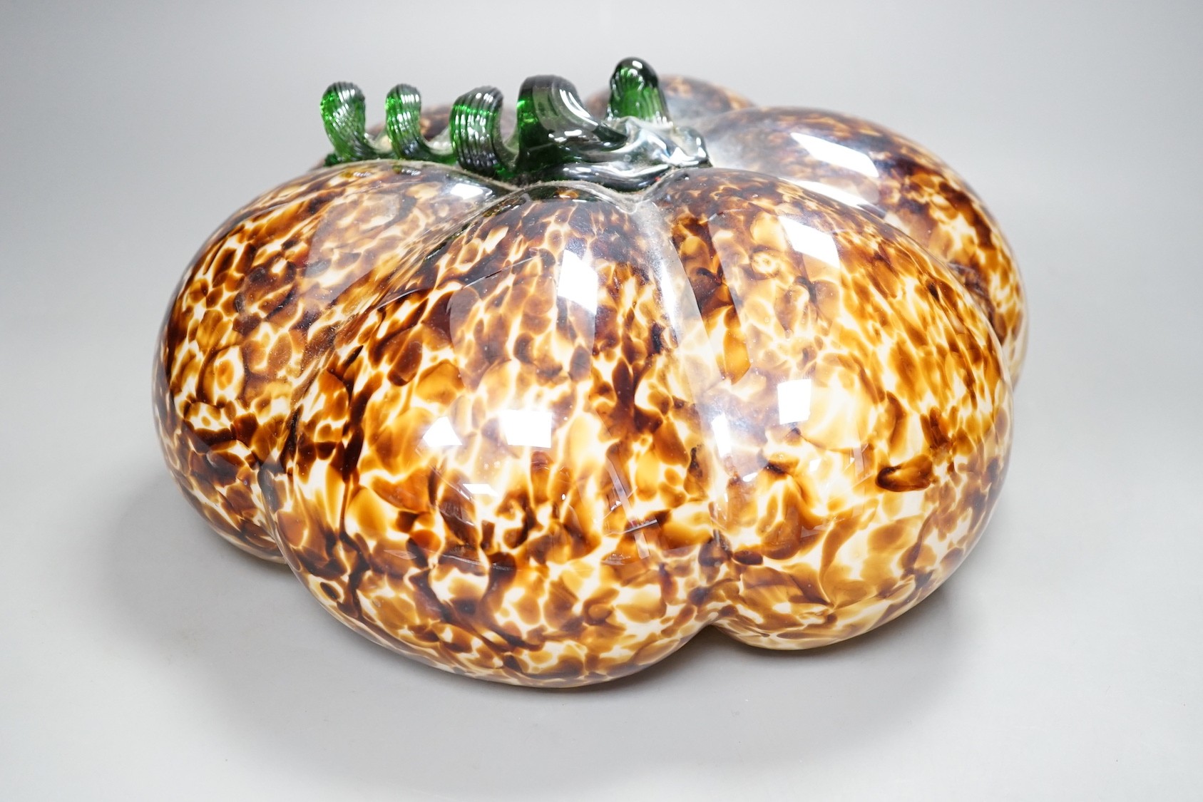 Studio glass figure of a pumpkin - 29cm diameter